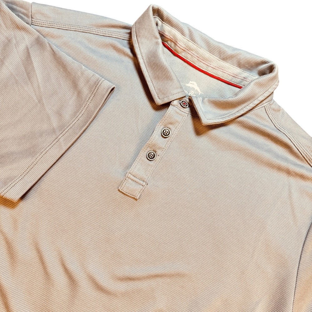 Tommy Bahama XXL Polo Shirt Men's Short Sleeve IslandZone Solid Gray - Picture 8 of 8